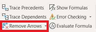 How to remove arrows in Excel