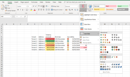 How to apply icon sets in Excel