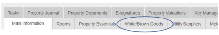 how to find brown and white goods in Landlord Vision