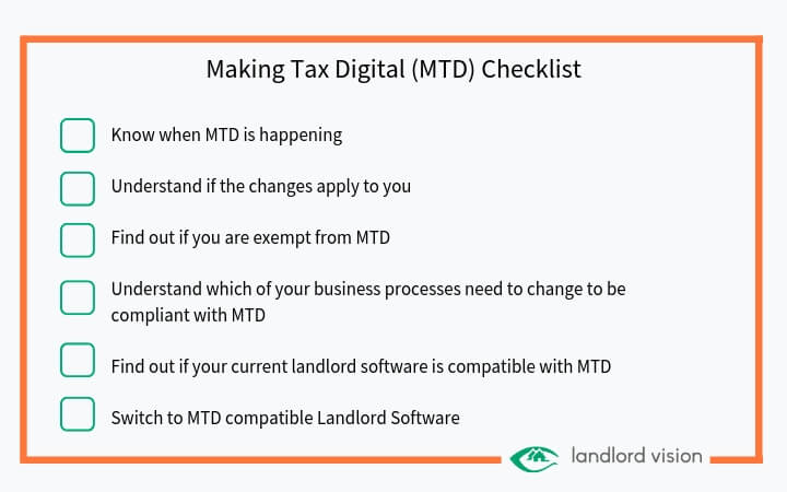 A making tax digital checklist for landlords