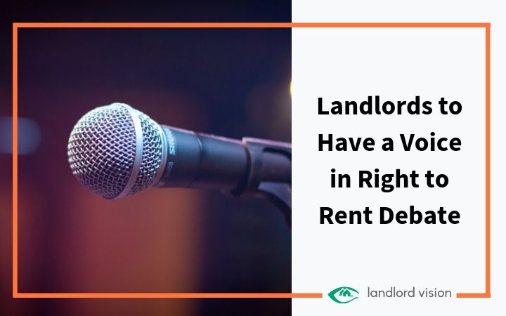 A microphone representing that landlords have a voice in the right to rent debate