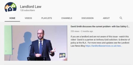 A screenshot of the landlord law you tube channel