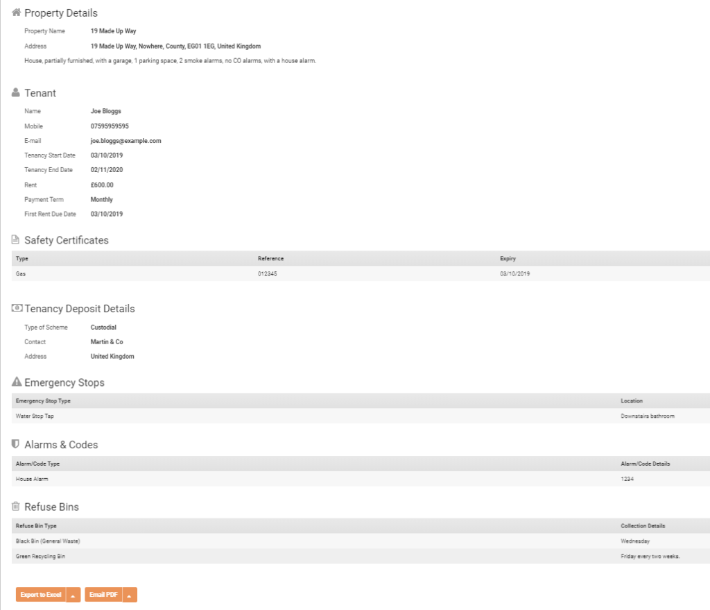 Screenshot of the Landlord Vision welcome pack
