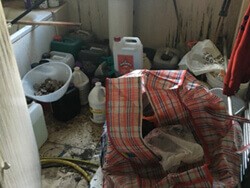 Cannabis farm rental property left in a state.
