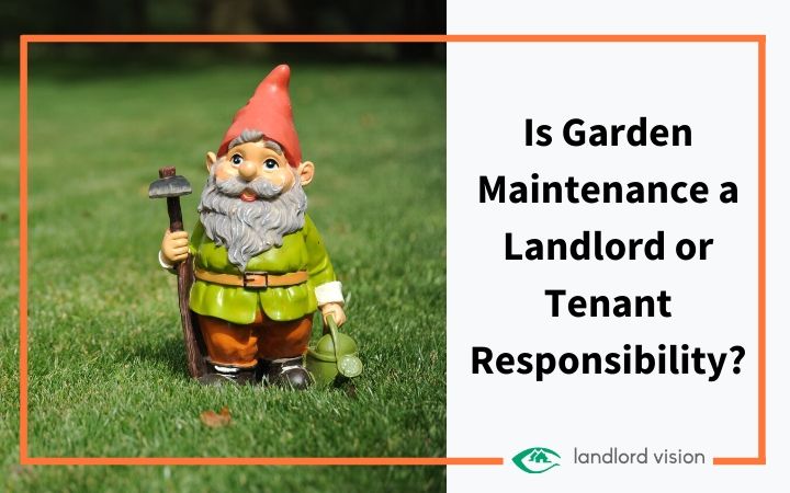 A garden gnome holding garden tools