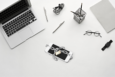technology gadgets on a desk