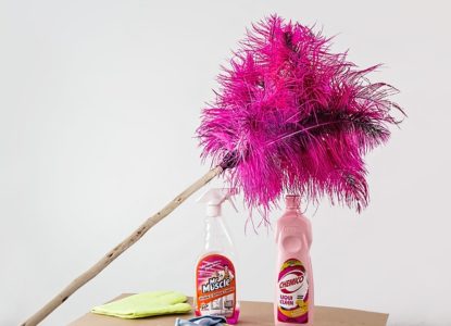 cleaning up the house