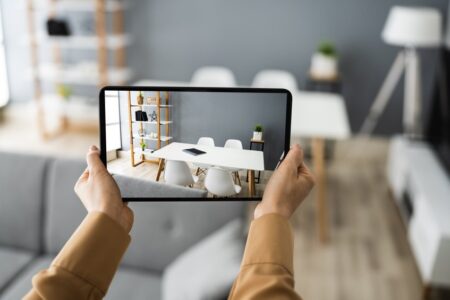 tablet taking photos of property