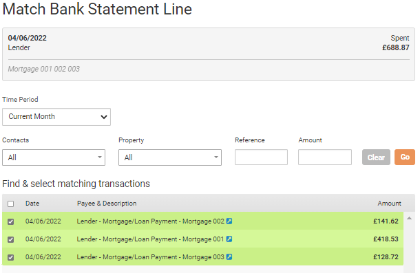 match bank statement line