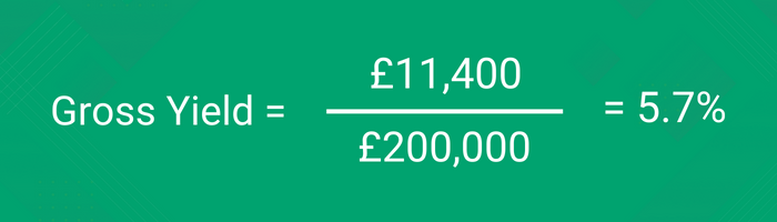 Gross yield formula Example - Landlord Key Metrics
