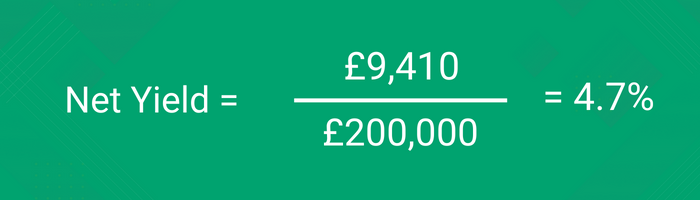 Net rental yield calculation being used in conjunction with an example - Landlord Key Metrics