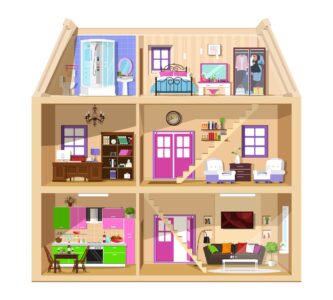 Many roomed dolls house
