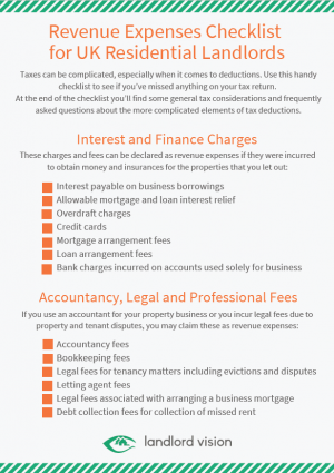 Tax-deductible expenses checklist for UK landlords